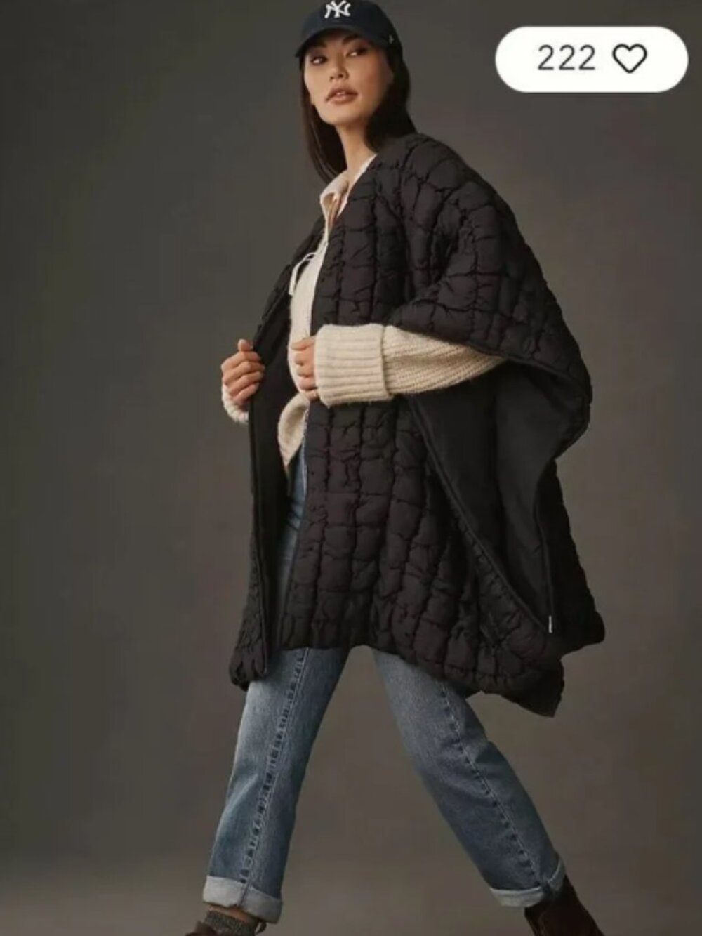 Anthropologie Oversized Puffer Kimono in Black One Size